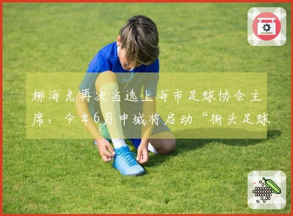 柳海光再次当选上海市足球协会主席，今年6月申城将启动“街头足球”项目，完善社会足球发展。
